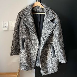 H&M wool blend grey melange coat